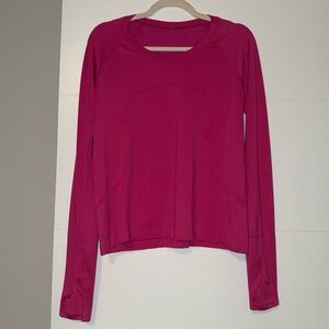 Lulu Lemon, Swiftly Tech Long Sleeve Shirt 2.0, Race Length, Sonic Pink, 12